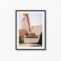 Retro Porsche 911 Girl Poster – Vintage Automotive Photography Wall Art Unframed