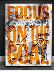 Sketch Art Inspirational – Focus On The Goal Wall Canvas Art 24×32″