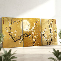 3 Pieces Cherry Blossom Moonlight Large Wall Art Set for Bedroom Set Of 3