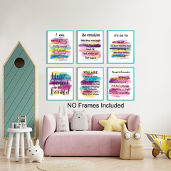 Positive Affirmations Quotes Wall Decor, Inspirational Pink Wall Art Print Po…
