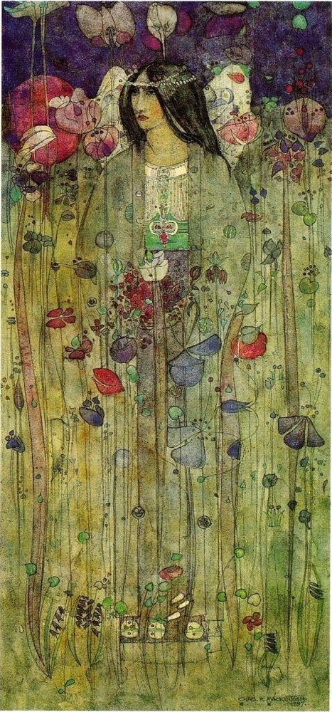 Art Nouveau Fairyland Print – Charles Rennie Mackintosh 1897 – Symbolist Floral