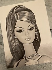 Retro Barbie Portrait Art Print 8×10 – AA Silkstone Barbie