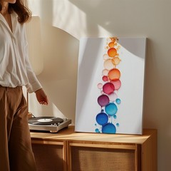 Create An Abstract Artwork Featuring A Vertical Cascade Of Vibrant Wall Art