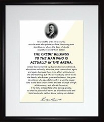 «The Man in the Arena» Motivational Poster Print Picture or Framed Wall Art