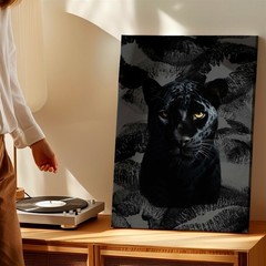 Wall Art Black Panther Portrait Print Dark Animal Canvas Gothic Home Decor Room