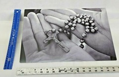 Unique Religious Black White Print Picture, 18″ x 12″, on aluminum