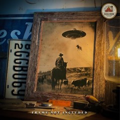 Vintage Cattle UFO Alien Photography Art Print Cowboy Rancher Rodeo Decor Gift