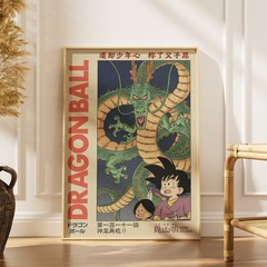 Dragon Ball Z Poster Shenron Goku Art Print Vintage Manga Anime Wall Decor Gift