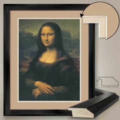 32W»x40H»: MONA LISA by LEONARDO DA VINCI – DOUBLE MATTE, GLASS and FRAME