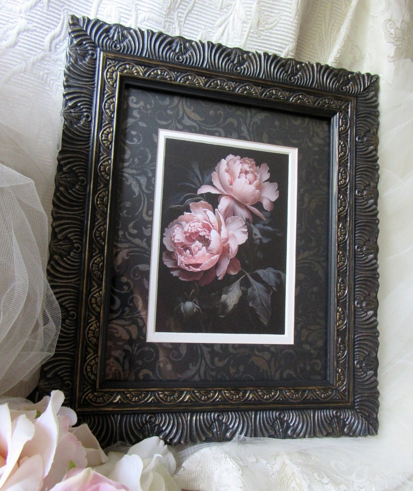 Frame & Peony,8×10 Ornate Frame,Art Print,Victorian,Cottage,Goth,Event,Baroque