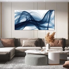 Blue and White Abstract Wall Art Print for Bedroom Living Room Office 24×48