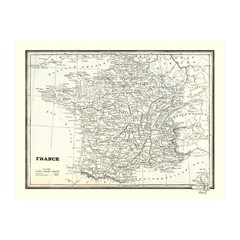 Old Map of France 1893 – Vintage France Art Wall Decor