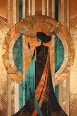 1920’s Woman Art Deco Style Vintage Wall Art Print on Canvas | Elegant 20’s Girl