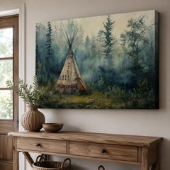 Native American Wall Decor for Bedroom – Native American Wolf Wall Art, India…