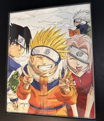 Naruto Framed Vinyl Print Canvas Wall Art (2) 8×10 Inches