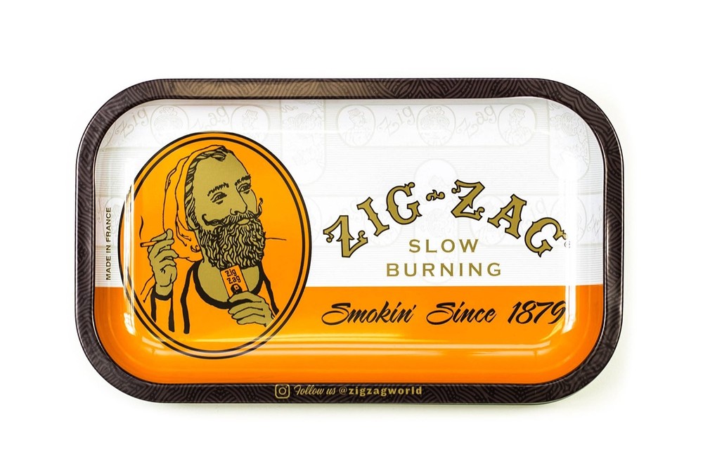 Metal Rolling Paper Tray Small 10.75″ x 6.5″ Classic Orange Elegant Design