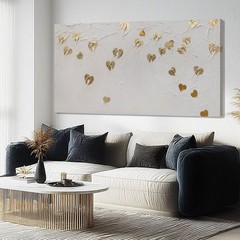 White Canvas Prints, Gold Home Wall Decor, Modern Wall Art, Motivational Post…