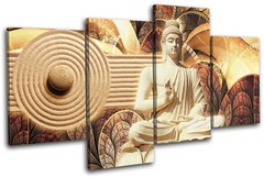 Buddism Abstract Modern Buddha Religion MULTI CANVAS WALL ART Picture Print