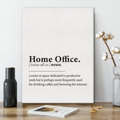 Home Office Canvas Print Decor Frameless 12X15 Hardware Included
