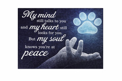 My Mind Still Talks To You Paw Print Pet Memorial Canvas Wall Art 10″L x 8″H NEW