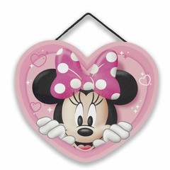 Disney Minnie Heart Hanging Wood Sign – Cute Pink Minnie Decor for ‘ Bedroom …