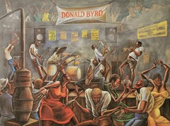 Ernie Barnes Donald Byrd Jazz Art Canvas Print African American Wall Decor Poste