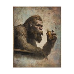 BIGFOOT BEER Retro Wall Art, Sasquatch Alcohol Poster, Cryptid Yeti Bar Decor