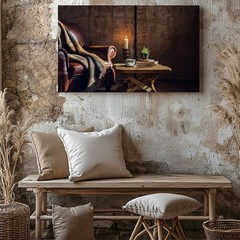 In A Dimly Lit Room, Shadows Waltz Across The Textured, Rustic Wooden Wall Art