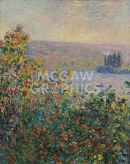 Flower Beds at Vetheuil 1881, Claude Oscar Monet, Wall Decor Art Print 14″ x 11″