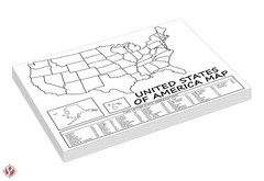 United States Map – USA Poster, US Educational Map – With 2 Letter State Abbr…