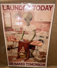 Alien Laundry Day Canvas Print No Frame 8×12 Inches Ish