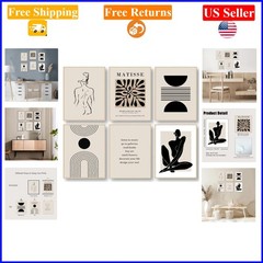 8x10in Unframed Matisse Wall Art Prints Set – Abstract Leaf Women, Beige & Bl…