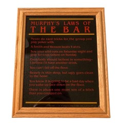 Murphys Laws Of The Bar Framed Vintage Humor Print Wall Art