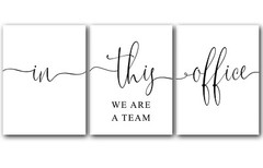 In This Office We Are Team, Set of 3 Print, Minimalist Art, Home Wall Art Decor