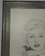 MARILYN MONROE 20×24″ Framed Pencil Sketch Canvas Art