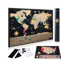 InnovativeMap Scratch Off World Map Poster and Detailed United Stat… Fast Ship
