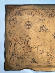 HUGE Pirate Treasure Map Aged Replica Art Print CANVAS – 24 x 32 Inches