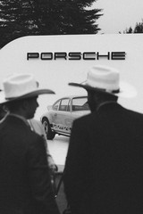 Vintage Porsche Exhibition Poster | Black and White Luxury Car Wall Art