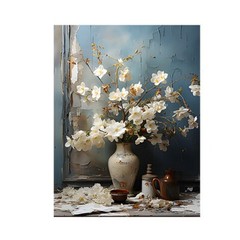 11×14 White Petal Drop Canvas Print Wall Art