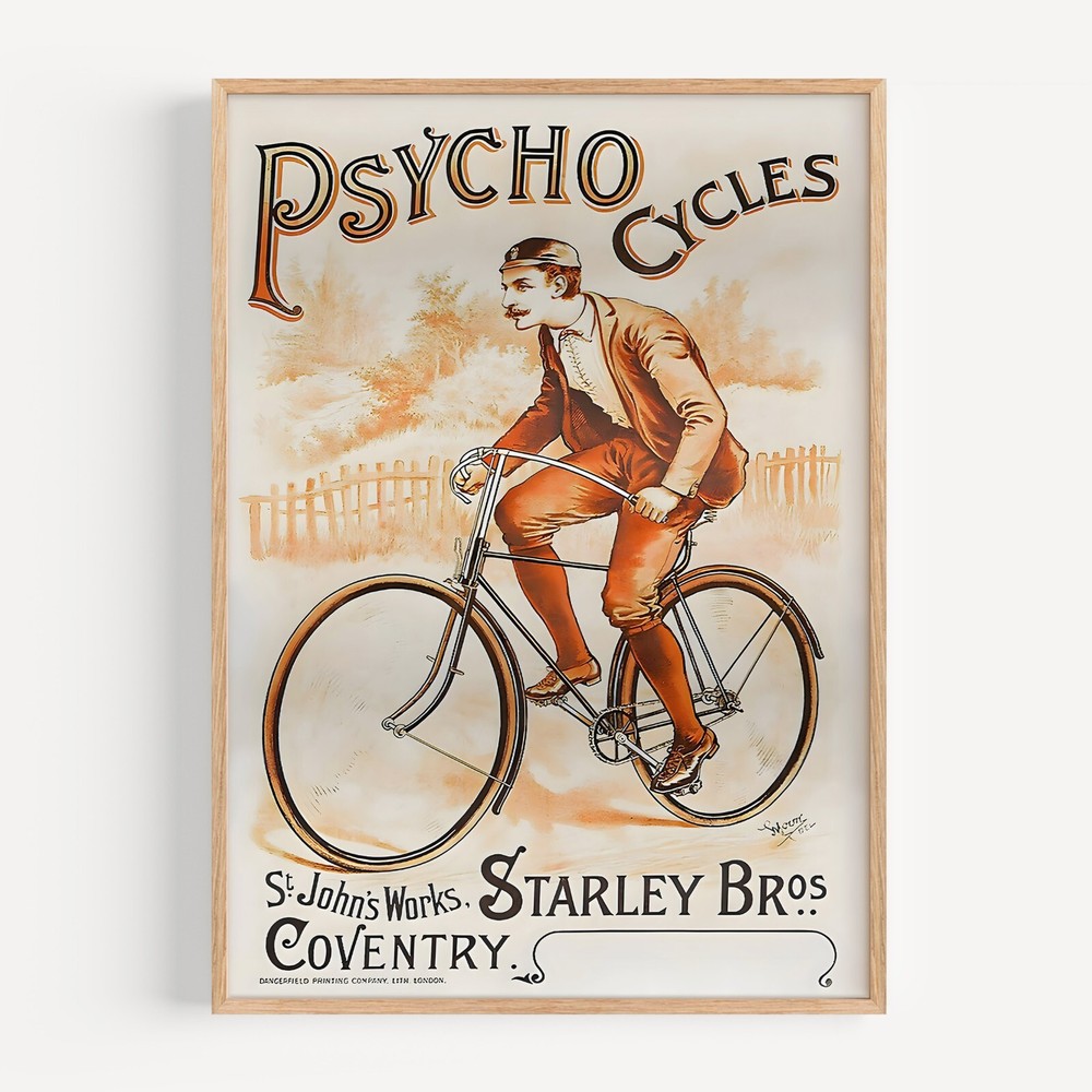Psycho Cycles Starley Bros. Coventry Moore (UK) Bicycle 1892 Retro Vintage Poste