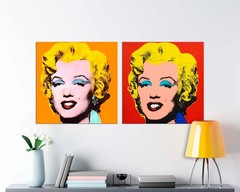 Marilyn Monroe Pop Art Set of 2, Andy Warhol Canvas Prints, Modern Wall Art