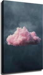 Pink Clouds Canvas Wall Art – Abstract Maximalist Cloud Poster Decor