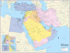 Cool Owl Maps Middle East Wall Map Poster – Laminated 32″x24″