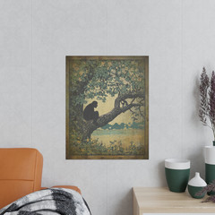 BIGFOOT TREE Wall Art, Sasquatch Flower Nature Poster, Cryptid Botanical Decor