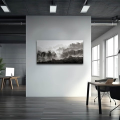 Black Forest Tree Landscape Wall Art – Ready to Hang 24×48 Inches