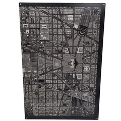 Rare Vintage DC The Mall Metal Triptych 48×24 Collector Wall Art Map Decor