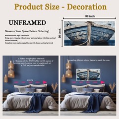 Nautical Decor Rustic Boat Wall Art Decor Picture Rustic Coastal Canvas Print…