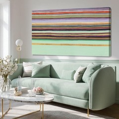 Green Minimalist Canvas Wall Art, Aesthetic Home Decor for Hallway, Dining Ro…