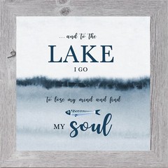 Lake Wall Art – «And to the Lake I Go» – Framed Cabin Decor by Summer Snow