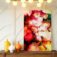 Canvas Floral Watercolor Painting Pink White Blossoms Abstract Room Home Print